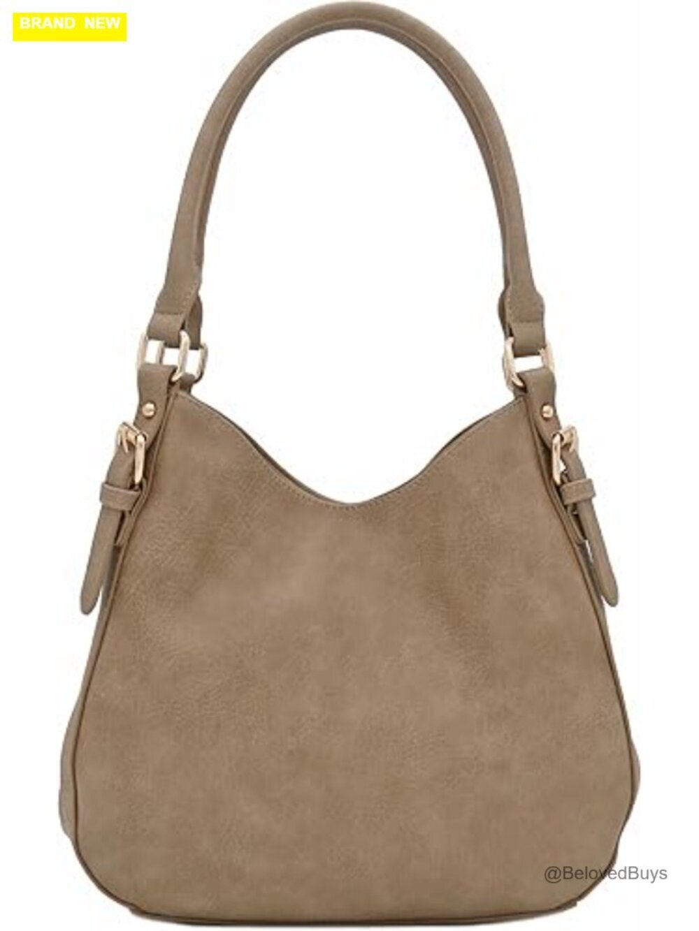 Lightweight Faux Leather Medium Hobo Bag 3 Compartments